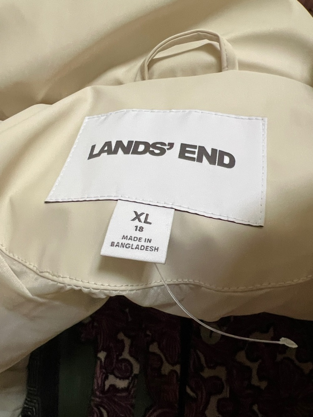 NWT Lands' End Squall Slicker Parka dusk cream XL - Picture 10 of 10